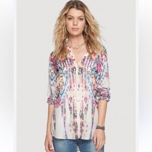 Johnny Was silk print button down